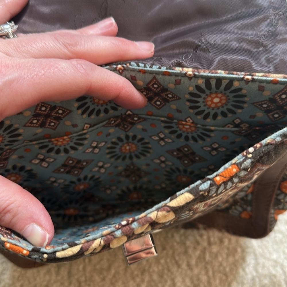 VERA BRADLEY Floral Brown Crossbody Bag - Picture 4 of 7